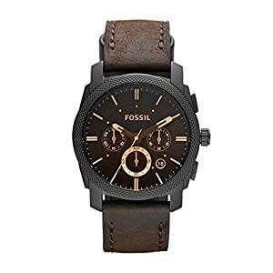 Montre chronographe Fossil Machine FS4656 (cuir brun)
